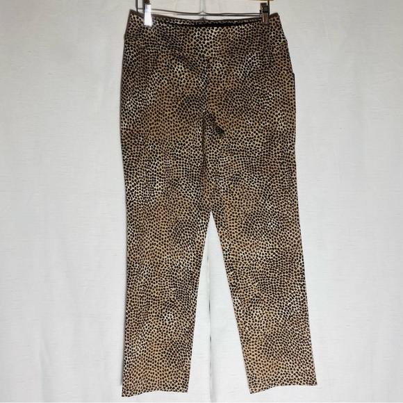 Nic + Zoe leopard animal print skinny ankle pants pull-on Size 6 - Picture 3 of 11